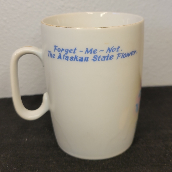 Vtg Cup Tea Coffee Hot Chocolate Gold Trimmed Porcelain Forget Me Nots Flowers - Picture 4 of 5